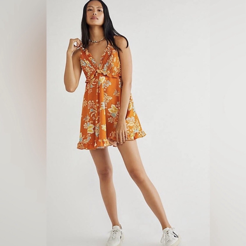 Floral Orange Summer Dress